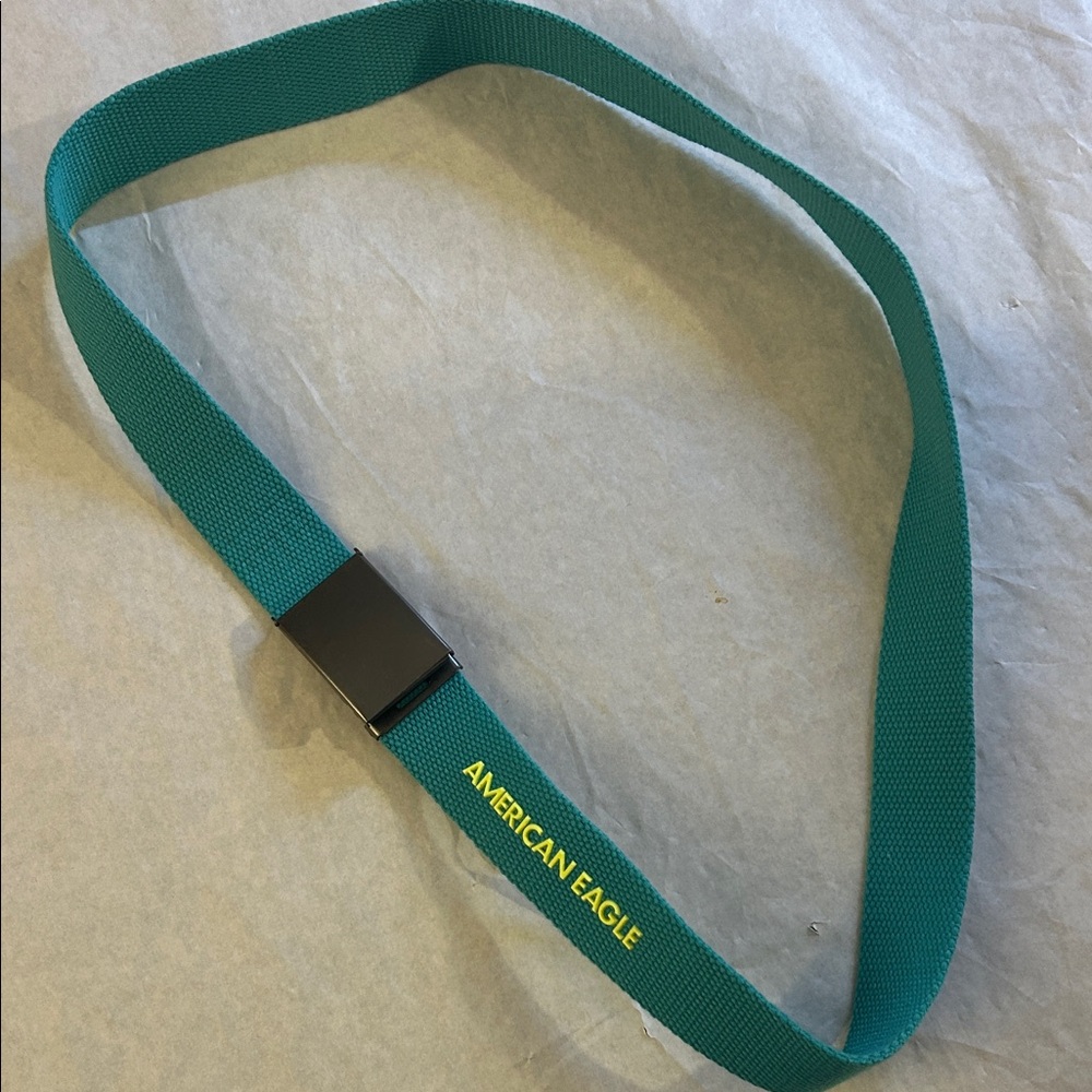 American Eagle Outfitters Green Belt with Black Buckle